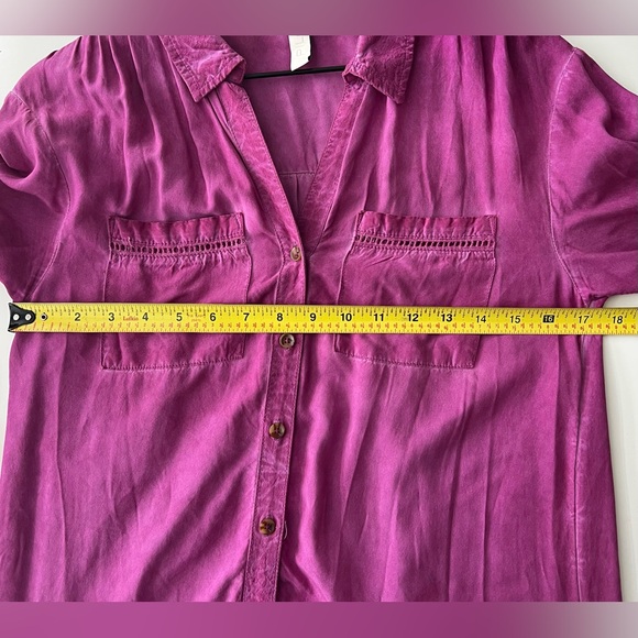 Anthropologie Pilcro Raspberry Kimberly Maxi Dress long sleeve button front XS - Picture 5 of 6